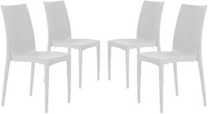 Buybuy Sedia per Esterni Impilabile Set 4 Sedie da Giardino in Plastica colore Bianco - Briscola