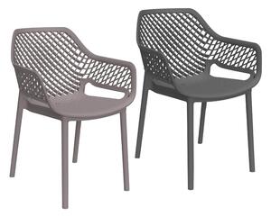 BICA Sedia per Esterni in Polipropilene Dimensioni 58x60x82 cm colore taupe - ARIA ARMCHAIR