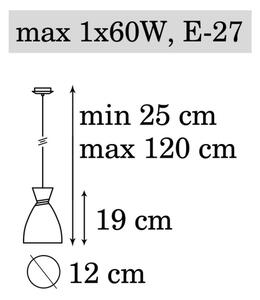 Lampadario a sospensione con filo NAOMI 1xE27/60W/230V