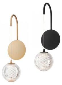 GIANET APPLIQUE MODERNA ORO O NERA CON SFERA IN ACRILICO STAMPATO LED 4W LUCE 3000K