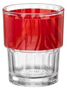 Bormioli Rocco Natura Lyon Optique Bicchiere Acqua Impilabile 20,5 cl Set 12 Pz In Vetro Rosso