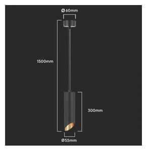 Lampadario a sospensione con supporto rigido 1xGU10/35W/230V 30 cm nero