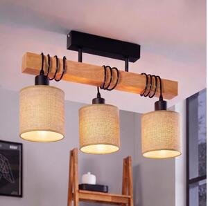 BRILAGI - Lampadario da soffitto a montaggio superficiale NUBILA 3xE27/60W/230V pino/marrone chiaro