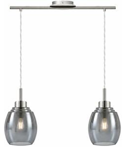BRILAGI - LED Lampadario a sospensione con cavo RETRO GLASS 2xE27/60W/230V cromo opaco/grigio fumé