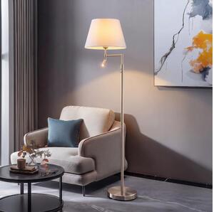 BRILAGI - Lampada da terra LED CERIA 1xE27/60W/230V + LED/2,1W cromo opaco/bianco