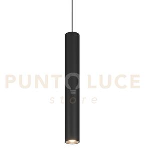 1203 sospensione tonda 1 luce attacco gu10 colore nero con cavo cm 