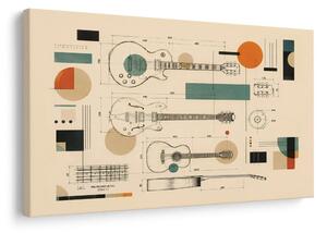 Quadro su tela – Disegno tecnico chitarra