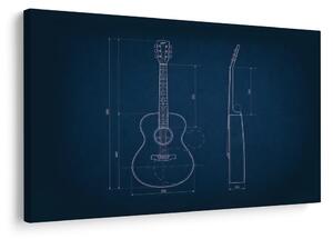 Quadro su tela – Disegno tecnico chitarra acustica