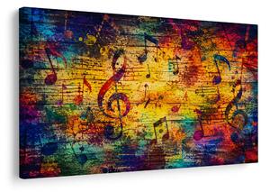 Quadro su tela – Note musicali arcobaleno