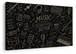 Quadro su tela – La musica migliora tutto