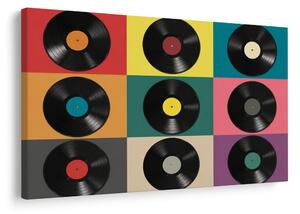 Quadro su tela – Dischi in vinile retrò