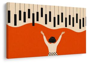 Quadro su tela – Donna sotto il pianoforte