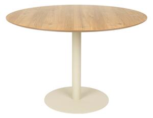 Tavolo da pranzo rotondo con piano effetto rovere ø 110 cm Steven – White Label