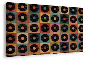 Quadro su tela – Dischi in vinile retrò
