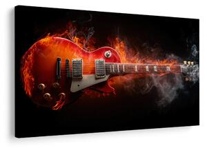 Quadro su tela – Chitarra elettrica in fiamme