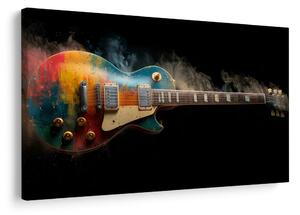 Quadro su tela – Chitarra nel fumo colorato
