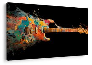 Quadro su tela – Chitarra nel vortice di colori