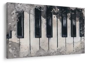 Quadro su tela – Tasti del pianoforte nella nebbia