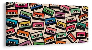 Quadro su tela – Cassette colorate di nostalgia