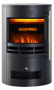 HOMCOM Camino Elettrico da Terra Potenza 900W/2000W con Effetto Fiamma 41 × 41 × 64.5cm Nero|Aosom