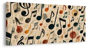 Quadro su tela – Note musicali colorate