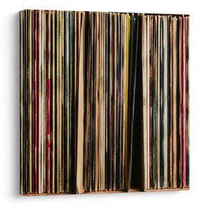 Quadro su tela – Dorsi colorati degli album
