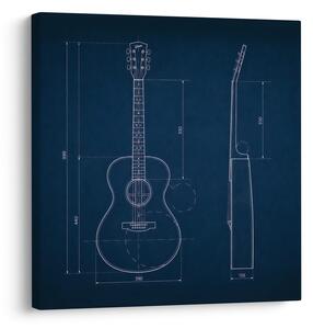 Quadro su tela – Progetto blu chitarra
