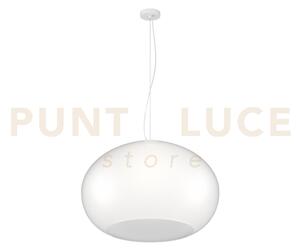 Casper sospensione 55 cm 1 luce attacco e27 montatura bianca vetro 