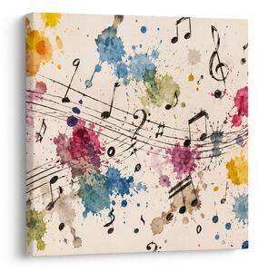Quadro su tela – Sinfonia colorata e note