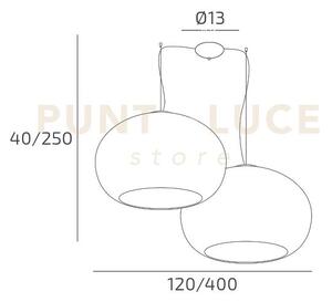 Casper sospensione spostabile 2 vetri da 55 cm 6 luci attacco e27 m
