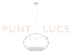 Casper sospensione 42 cm 1 luce attacco e27 montatura bianca vetro 