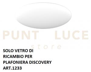 Discovery solo vetro plafoniera 1233 d.50cm bianco latte