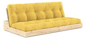 Divano letto in velluto a coste giallo 196 cm Base - Karup Design