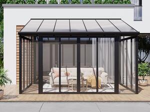 Veranda in Alluminio e policarbonato con protezione UV 12 m² Antracite - MATHILDA
