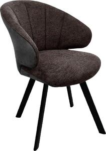 Brezo 1AS, sedia, struttura nera opaca, rigida, ovale, rivestimento marrone
