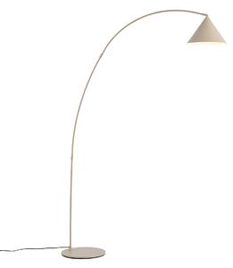 Lampada da terra retrò beige con interno bianco - Triangolo