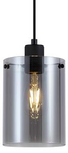 Lampada a sospensione di design nera con vetro fumé - Domo