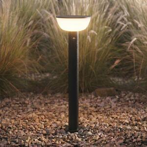 Lampada da vialetto a LED e solare Lindby Obintu, nera, 63 cm, con sensore Obintu Lindby, dimmerabile, Nero, Metallo, Moderno