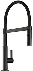 Rubinetto DRIVE 6 NERO opaco con bocca curva e tubo flessibile soft-touch / miscelatore monocomando