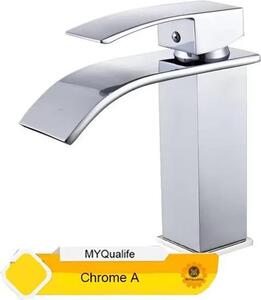 Rubinetto per lavabo, montato a soffitto, monocomando, stile contemporaneo, cromato corto