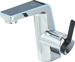 Rubinetto per lavabo, forma quadrata, finitura cromata, cromo