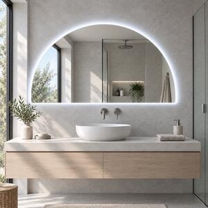 Specchio a mezzaluna con luce LED E10