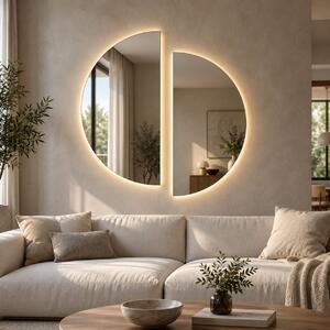 Specchio a mezzaluna in due parti con luce LED E11
