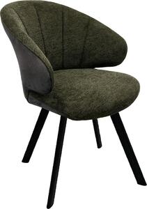 Brezo 1AS, sedia, struttura nera opaca, rigida, ovale, rivestimento verde