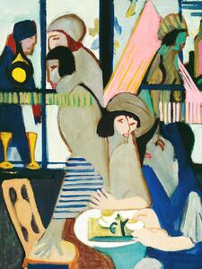Riproduzione The Caf Talking over Coffee Vintage Portrait Friends - Ernst Ludwig Kirchner, (30 x 40 cm)