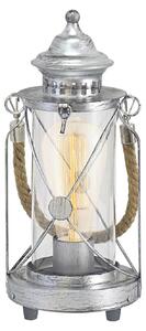 Lampada Da Tavolo Vintage Bradford Acciaio Argento Argento Antico 1 Luce E27
