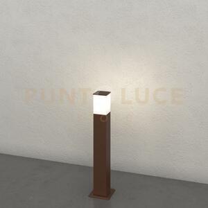 Nizza palo 60cm 1 luce attacco e27 corten ip44 ik06 in alluminio e 