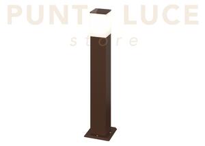 Nizza palo 60cm 1 luce attacco e27 corten ip44 ik06 in alluminio e 