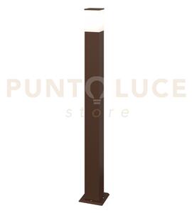Nizza palo 100cm 1 luce attacco e27 corten ip44 ik06 in alluminio e