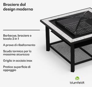 Blumfeldt Merano Avanzato - Braciere 3 in 1 con funzione grill, utilizzabile come tavolo, 87 x 87 cm